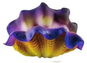 Glowing clam shell ornament, two colours, 10×6×6 cm
