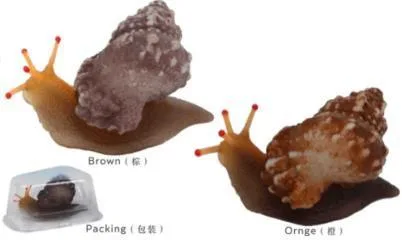 Suction-cup snail ornament that sways in the current, two colours, 10×7×5 cm